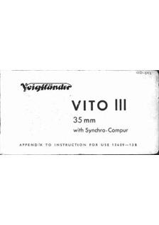 Voigtlander Vito 3 manual. Camera Instructions.